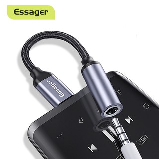 Essager Type C To 3 . 5 mm Jack Aux อะแดปเตอร์แปลงสายเคเบิ้ลสําหรับ Huawei P 30 P 20 Pro Xiaomi Mi Usb C To 3 . 5