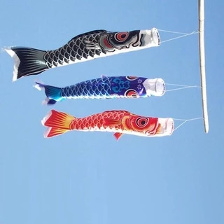 BERSY Windsock 40/70/100 ซม.Yard Decor กลางแจ้งสไตล์ญี่ปุ่นปลาคาร์พธง