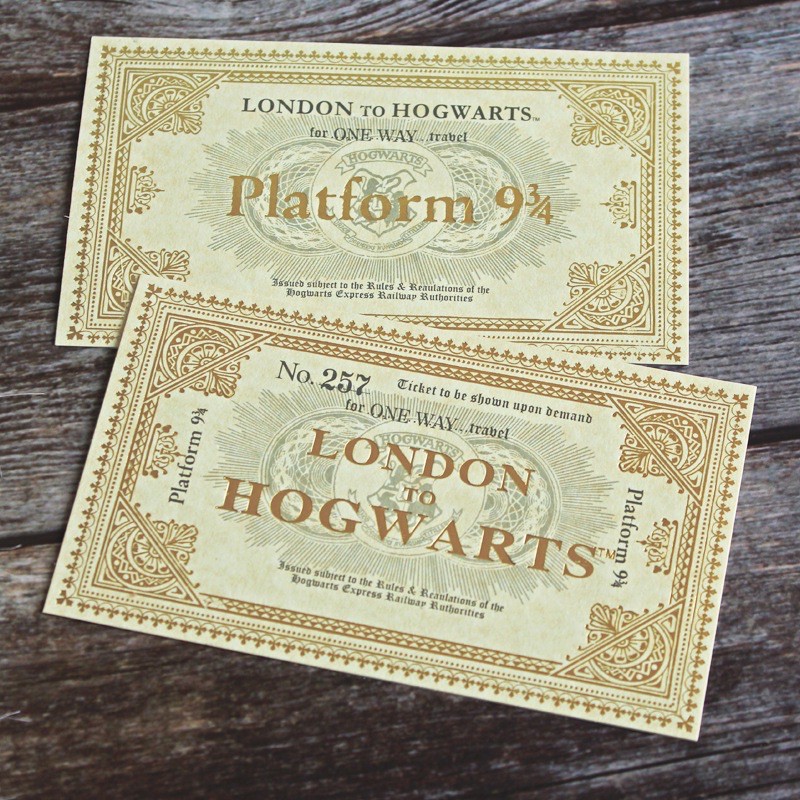 Harry Potter Movie Hogwarts Station Ticket Platform 9 ¾ การ์ด Ticker Stampton