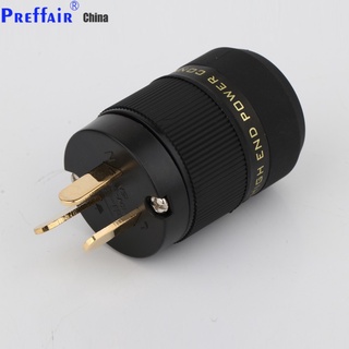 Hi Fi Gold Plated AU NZ CN HIFI Power Connector Hi-End โรเดียมชุบ AU Mains Power Plug Male ทองแดงเชื่อมต่อสายเคเบิล 3 Pin