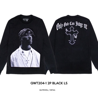 QWT204-1 2P BLACK LS เสื้อยืดแขนยาวสีดำ