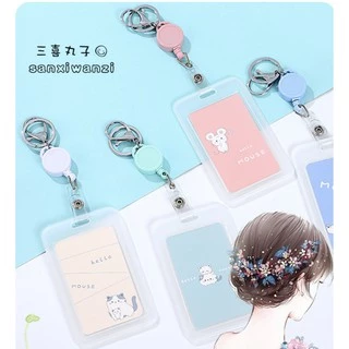 ป้ายแขวนบัตร ที่ใส่บัตร ที่ใส่การ์ด Card Holder บัตรนักเรียน บัตรพนักงาน พวงกุญแจ พาสเทล