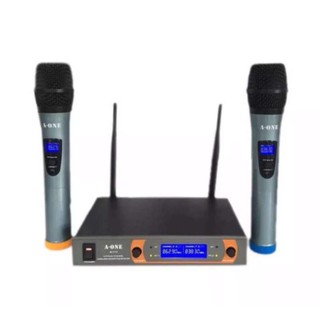 ไมโครโฟนไร้สาย/ไมค์ลอยคู่ UHF ประชุม ร้องเพลง พูด WIRELESS Microphone รุ่น A-ONE A-111