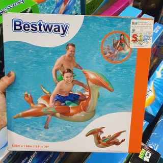 Bestway เป่าลมไดโนเสาร์ 135 x 198 cm. แพยาง แพเป่าลม แพไดโนเสาร์ น้ำตาล