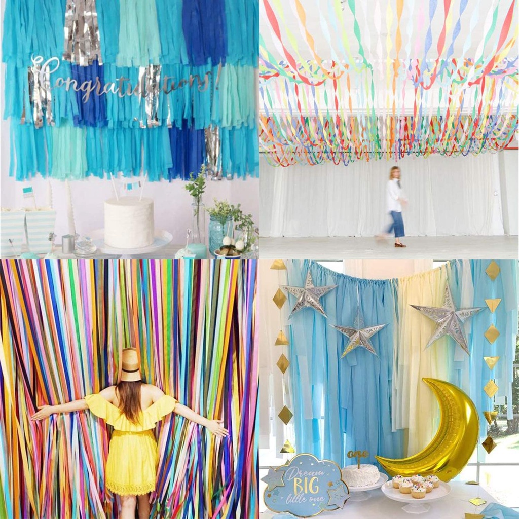 กระดาษเครป ขนาด 4.5 ซม. × 25 ม. สําหรับตกแต่งปาร์ตี้วันเกิด งานแต่งงาน เบบี้ชาวเวอร์ - รูปที่ 2