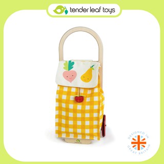 Tender Leaf Toys ของเล่นไม้ ของเล่นเด็ก กระเป๋าลากช้อปปิ้ง Pull Along Shopping Trolley