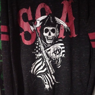 เสื้อยืดแขนยาวมือสอง Usa Sweater ซีรีย์หนัง Son Of Anarchy Size M.อก20/ยาว27