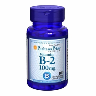 Puritans Pride Vitamin B2 100mg 100 Tablets Riboflavin Vitamin b2 Mouth ulcers ไรโบฟลาวิน วิตามินบี 2 แผลในปาก