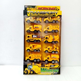 รถก่อสร้าง รถ 12 คัน Construction Car Set มีลาน วิ่งได้ ได้ทั้ง 12 คัน สินค้าได้ตามรูปแน่นอน รับรอง ไม่ผิดหวัง ราคาถูก