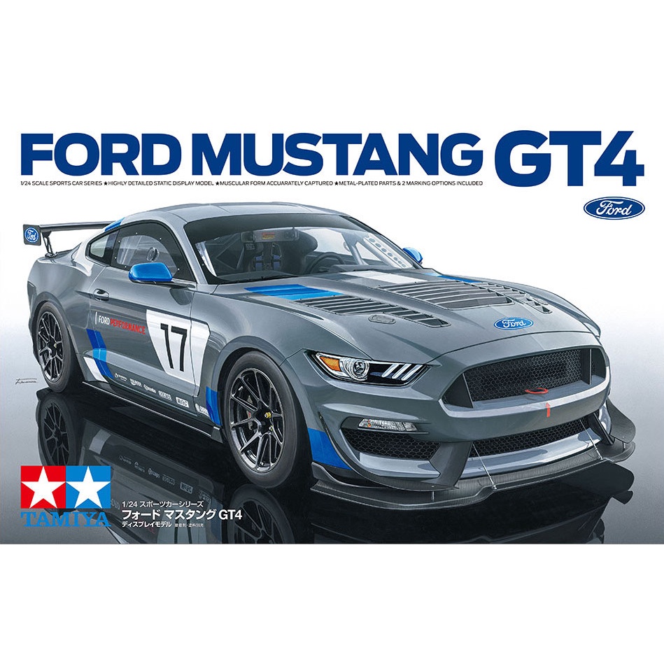🏆 TAMIYA 24354 ชุดประกอบจำลองมาตราส่วน 1:24 FORD MUSTANG GT4 โมเดลประกอบ ต้องไปสร้างและทำสีเอง