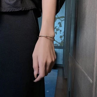 โชคดีไม้ไผ่สร้างสรรค์เงินทองไทเทเนียมสร้อยข้อมือเหล็กผู้หญิงแฟชั่นเครื่องประดับเปิดกําไล