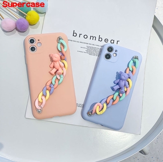 Silicone soft phone case for OPPO A91 Reno ACE 2 2Z 2F Z 5G Realme X2 Pro XT 5 Pro Q 5 5i 6i C3 K5 X K3 A9 2020 A5 2020 Reno 10X Zoom F9 R17 Pro A1K R15 R9s F3 Plus 3D Rainbow Acrylic bracelet bear cute Colorful