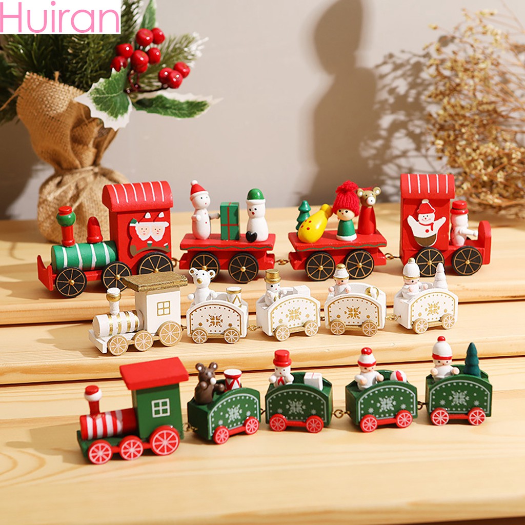 คริสต์มาสรถไฟไม้ตกแต่งคริสต์มาสทําเองที่มีสีสันรถไฟของเล่นของขวัญคริสต์มาสสําหรับเด็กสก์ท็อปตกแต่งตกแต่งคริสต์มาสสําหรับบ้าน2024เครื่องประดับคริสต์มาสปีใหม่ตกแ