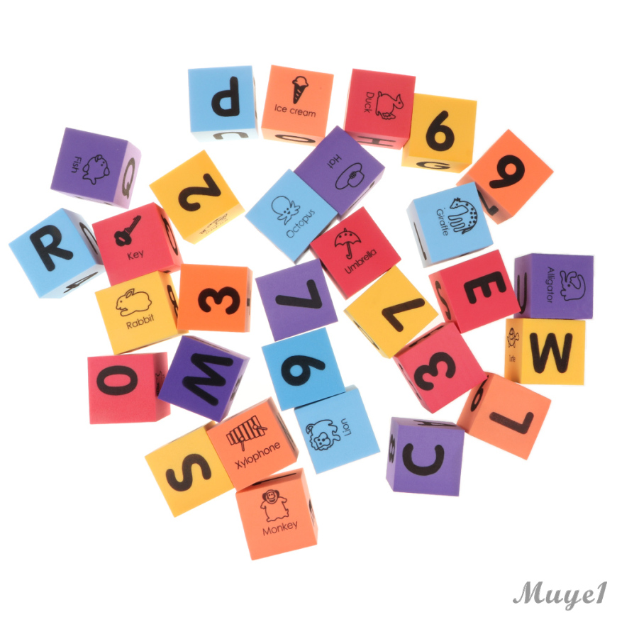 30Pcs EVA Foam Building Block Toy Alphabet Letter Number Cognition ...