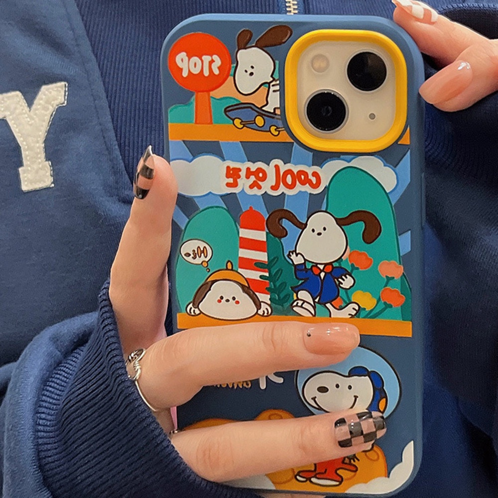ดีไซน์สามในหนึ่งเดียว น่ารัก สุนัข ลวดลาย เคสไอโฟน IPhone X Xs Max Xr 7 8 Plus 12 13 11 Pro Max Slav