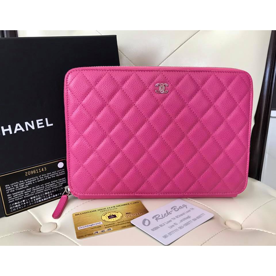 Used CHANEL clutch cavier skin