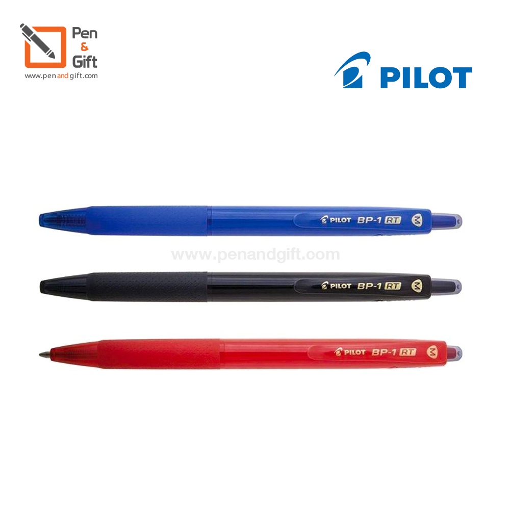 Pilot BP-1RT 0.7,1.0mm KNOCK TYPE Ballpoint Pen Black, Blue, Red - ปากกาลูกลื่น Pilot BP-1RT 0.7 มม.