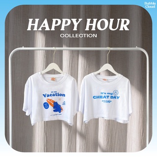 เสื้อยืด เสื้อครอป HAPPY HOUR (CROPTOP)