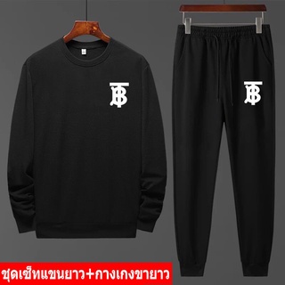 BK381-O+AA346 ชุดแฟชั่นกันหนาวใส่ได้หญิง/ชาย  เสื้อกันหนาวกางเกงขายาวชุดเซ็ทขายดี