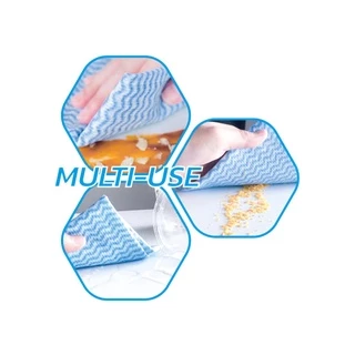 Poly-Brite โพลี-ไบรท์ ผ้า Viscose (5 ชิ้น/ซอง) ผ้าอเนกประสงค์ ลดการสะสมของแบคทีเรีย แห้งไว ไร้กลิ่นอับ ไม่ทิ้งคราบ