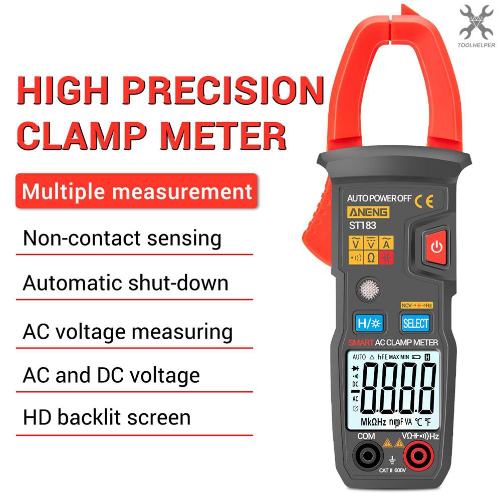 ANENG ST183 6000 นับ Digital AC Current Clamp Meter 600A ช่วงอัตโนมัติมัลติมิเตอร์พร้อม Backlight แร