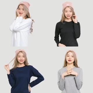 เสื้อแขนยาว เสื้อยืดแขนยาว ชาย-หญิง สีพื้น cottonแท้100% เสื้อยืดราคาส่ง คอกลมแขนยาว