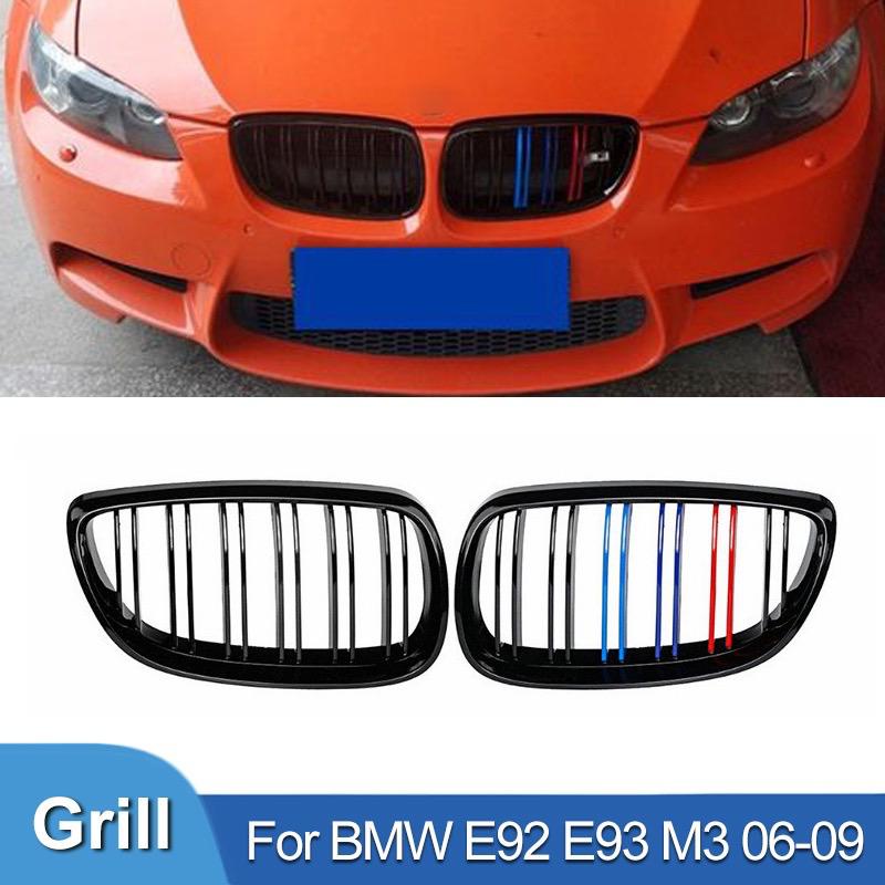 BMW 3-Series E92 E93 M3 2006-2009 คู่ M สี Gloss รถสีดํากระจังหน้าไต