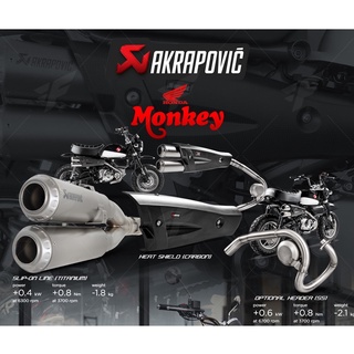 ท่อ/ท่อแต่ง/ท่อสูตร/ท่อแท้ HONDA Monkey Akrapovic Slip-On Titanium