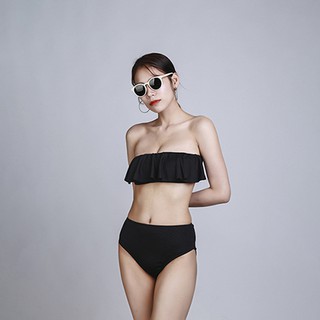 สินค้าพร้อมส่ง 💥 บิกินี่เซ็กซี่สองชิ้น Ribbed fabric frill bikini ZW14