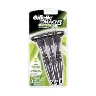 Gillette : GILM3SR3* มีดโกนหนวด MACH3 Sensitive Disposable Razors 3 count