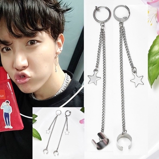 ต่างหูห่วงกระดุมจี้ bts bangtan boy 1 ชิ้น