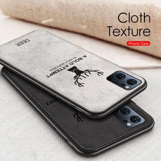 For Oppo Reno 7 Case 3D Derr Pattern Cloth Fabric Back Phone Covers For reno7z Reno7 Soft Frame Bumper Shockproof Coque