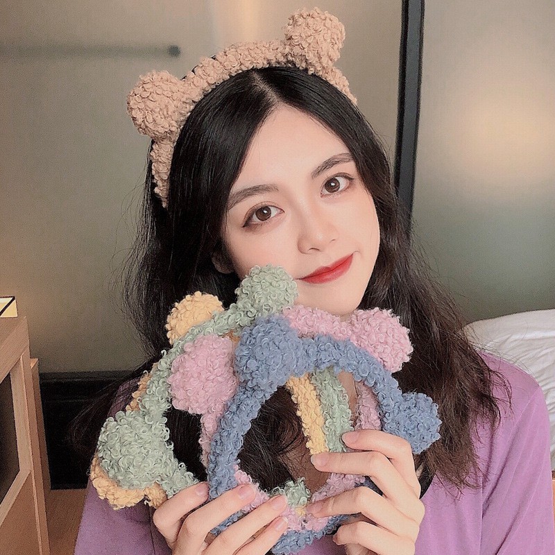 ที่คาดผมหมีน้อยน่ารักๆ น่ารักๆ ที่คาดผมดาราเกาหลี ที่คาดผมผ้านุ่มนิ่มใส่สบายๆ
