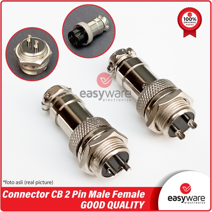 ชุดซ็อกเก็ตปลั๊กการบิน 16 มม. GX16 2 Pin Connector CB 2 Pin