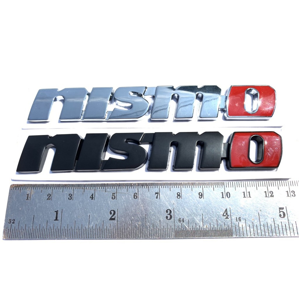 NISSAN NISMO โลหะ สีเงิน ดำด้าน แดง METAL SILVER CHROME BLACK RED BADGE DECALS LOGO STICKER EMBLEM N