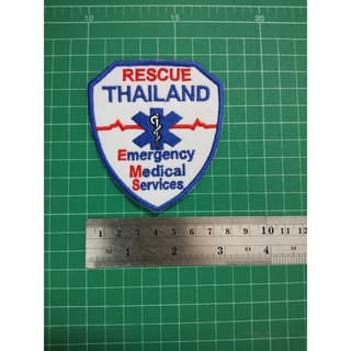 งานปัก โลโก้ อาร์ม EMS RESCUE THAILAND Emergency Medical Services