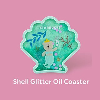 Starbucks Shell Giltter Oil Coaster สตาร์บัคส์ จานรองแก้ว รูปหอยเชลล์