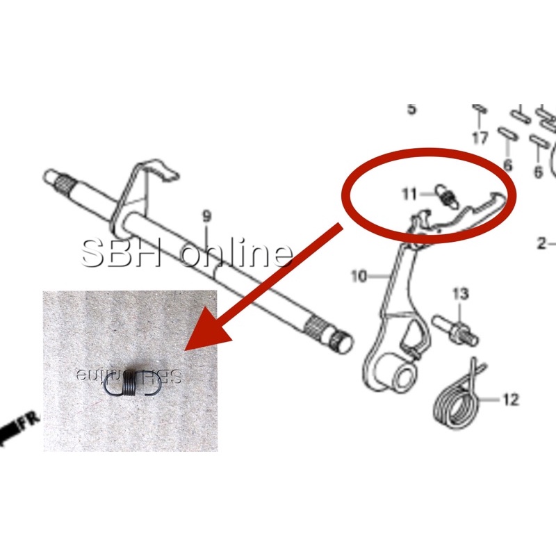 EX5 GEAR SHAFT ARM SPRING SHAFT GEAR SPRING KERIL GEAR ARM SPRING SPRING GEAR SHAFT