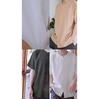 🤍Basic Shirt เสื้อเชิ้ตคอกลมผ้าฝ้ายมินิมอล เสื้อผู้ชาย เสื้อใส่ทำงานไปคาเฟ่ Manee.cotton