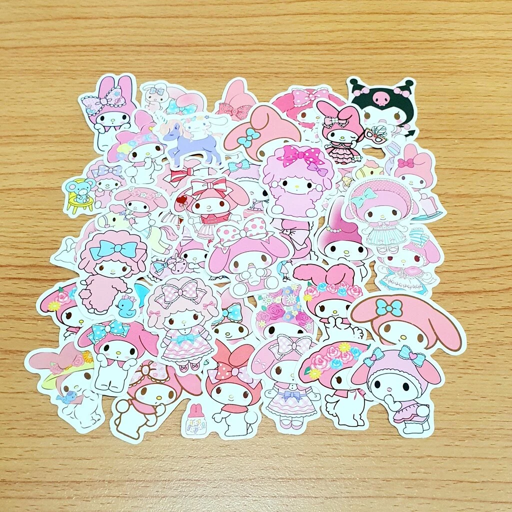 สติ๊กเกอร์ My Melody มายเมโลดี้ ชิ้นเล็กๆ ติดแน่น กันน้ำ ติดกระเป๋า โน้ตบุ้ค (40ชิ้น) sticker
