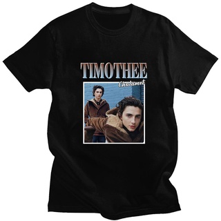 เสื้อยืดผู้ เสื้อยืดแขนสั้นลําลอง ผ้าฝ้าย 100% พิมพ์ลายกราฟฟิค Timothee Chalamet ทรงหลวม สไตล์ฮาราจูกุ สําหรับผู้ชาย S-5