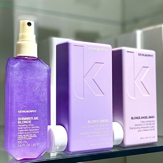 KEVIN MURPHY BLONDE ANGEL 250 ML. แชมพูม่วง+ครีมนวดผมม่วง ลดสีเหลือง ส้ม สีผมบลอนด์ที่โดดเด่น หรือผมขาวเทาปราศจากพาราเบน