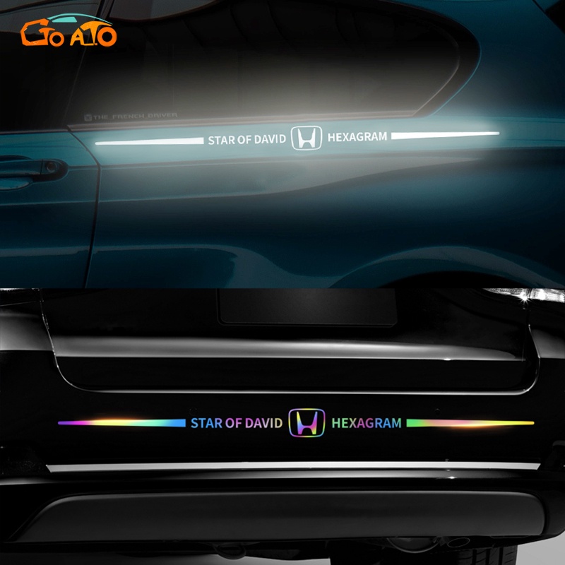 GTIOATO สติกเกอร์เลเซอร์สะท้อนแสง สีสันสดใส สติกเกอร์ติดรถ กันน้ํา สติกเกอร์ติดรถสะท้อนแสง อุปกรณ์ตกแต่งรถ สำหรับ Honda City HRV Civic Jazz CRV Brio Accord Mobilio Odyssey BRV