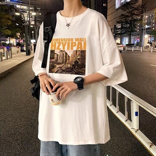 M-8XL เสื้อยืดแขนสั้นลําลอง แขนห้าส่วน พิมพ์ลาย Lelaki ทรงหลวม ขนาดใหญ่ สวมใส่สบาย สําหรับผู้ชาย