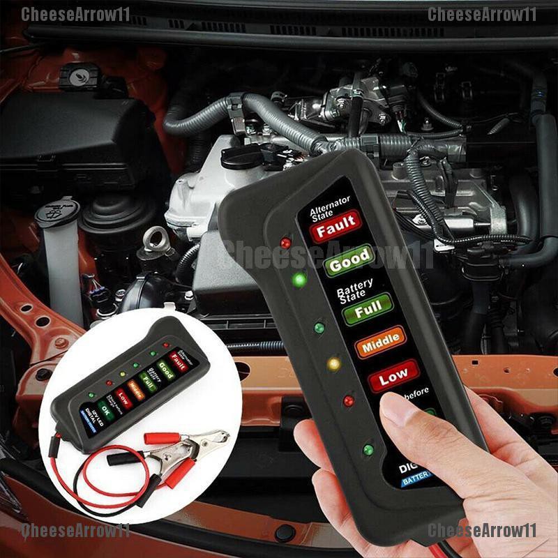 CheeseArrow 12V Car Battery Tester Digital Alternator 6 LED Lights