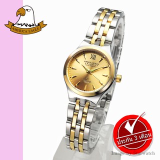 GRAND EAGLE นาฬิกาข้อมือผู้หญิง สายสแตนเลส รุ่น AE021L - SilverGold/ฺWhite