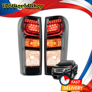 ไฟท้าย สโมคเลนส์ ซ้าย+ขวา LEDs ตัว L Isuzu  D-Max ปี 2012-2018