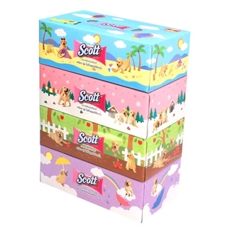 [ทั้งหมด 4 แพ็ค] สก๊อตต์ บ๊อกซ์ กระดาษเช็ดหน้า บรรจุ 110 แผ่น (แพ็ค 4 กล่อง) SCOTT FACIAL BOX 110 SHEETS (PACK 4 BOXES)