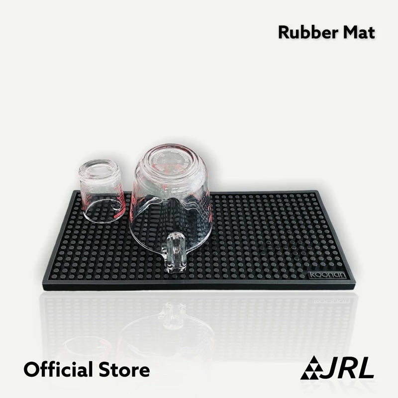 JRL บาร์แมท ยางรองแก้ว แก้วตวง อุปกรณ์บาร์ แผ่นรองบาร์ ที่รองแก้ว 15x30/30x45/30x60/40x70 cm (สีดำ)