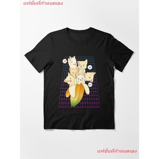 Banana Cat Funny Kawaii Bananya Gift Bday Essential T-Shirt เสื้อยืดผู้หญิง เสื้อยืดผู้ชาย เสื้อยืดคอกลม เสื้อยืดพิมพ์ลา